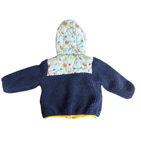 Cocomelon Boys Navy Blue Sherpa Fleece Hooded Coat Sz 6–12M Watermelon Ladybug - Picture 3 of 5